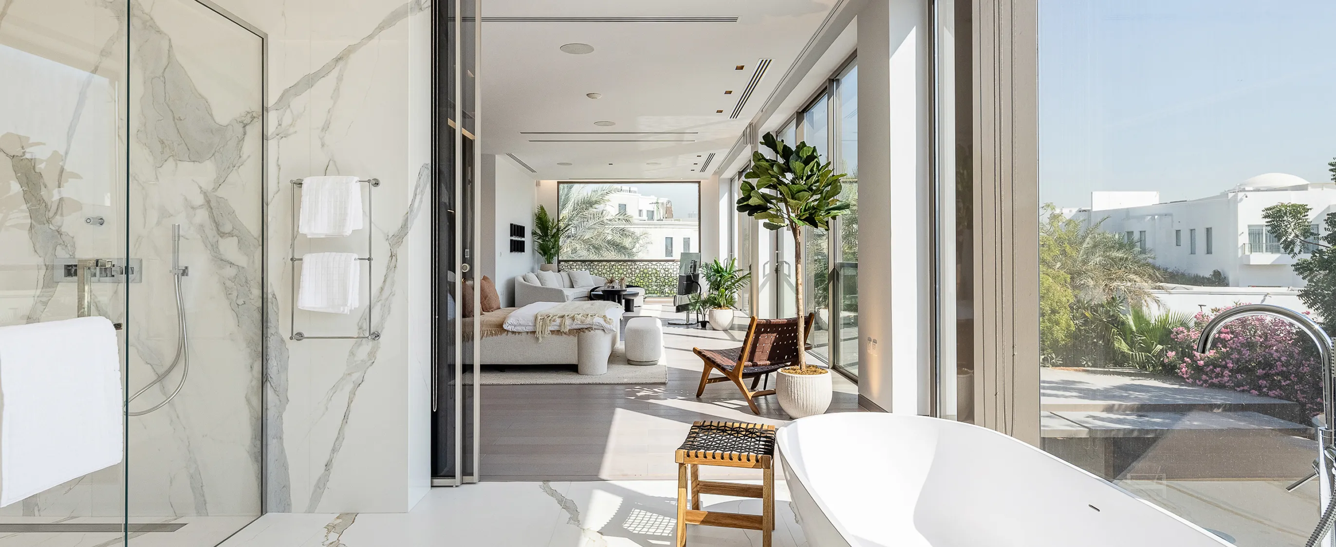Modern villa interior fit out with custom designed ceilings