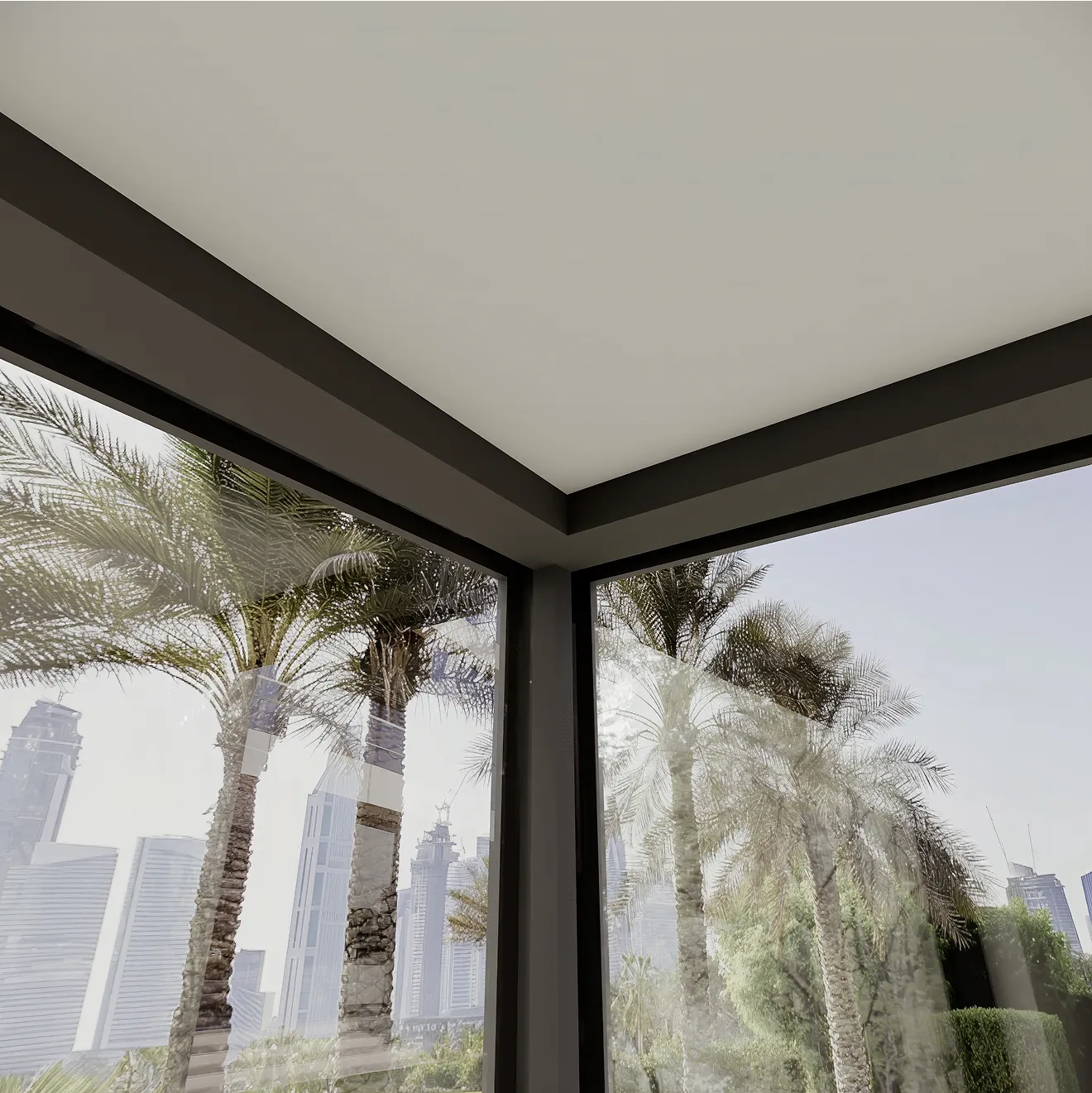 slim frame fixed glass window