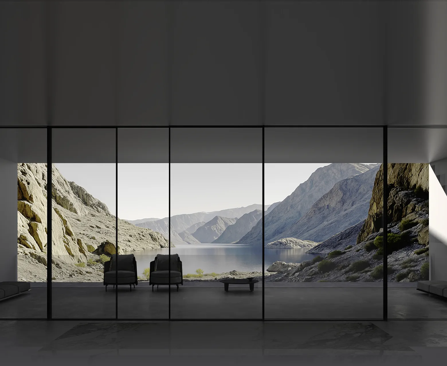 Modern aluminum sliding window system with hidden tracks