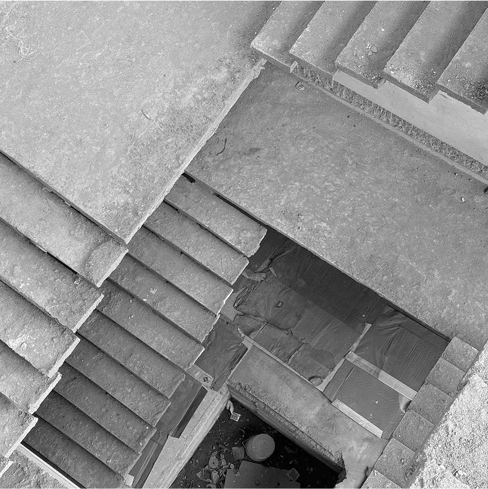 Modern concrete stairs installation construction
