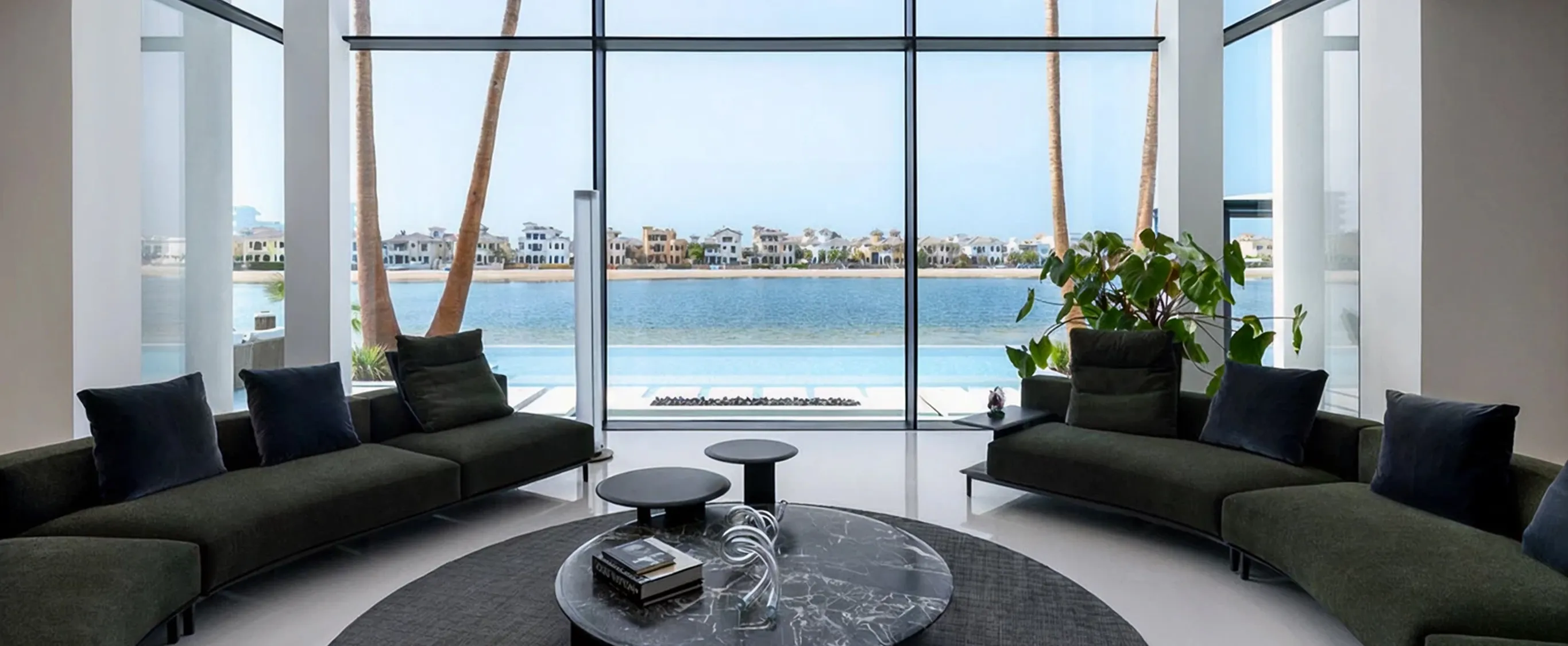 Bespoke joinery and fit out in a private villa living room in Dubai