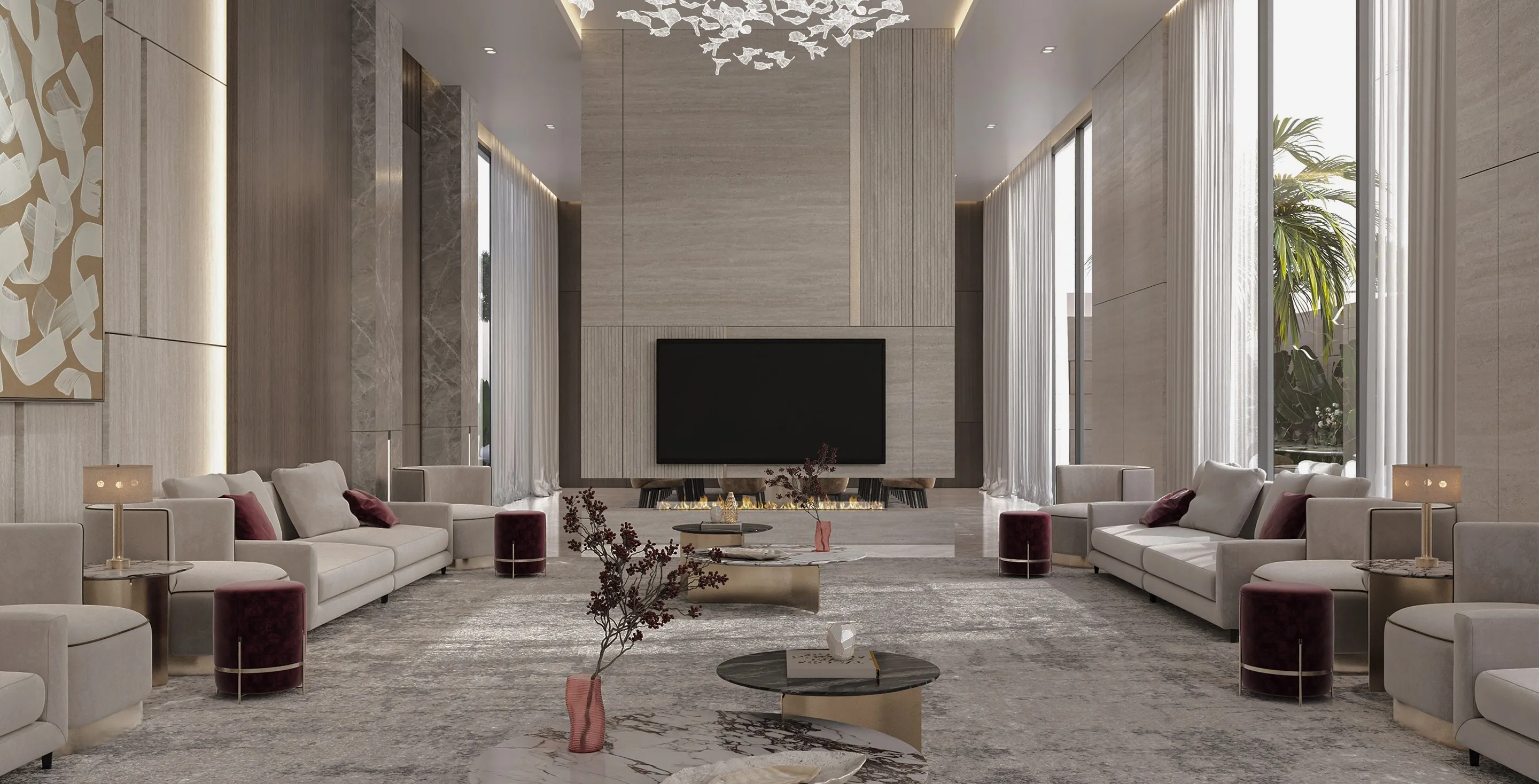 Neo classic interior fit out for a villa in Dubai
