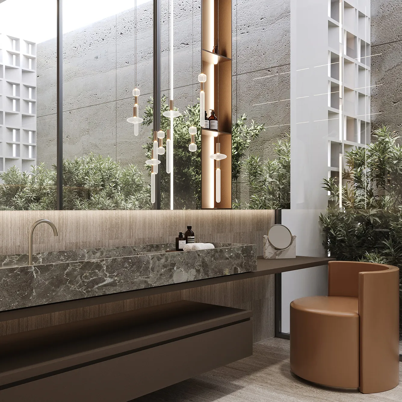 Bathroom interior design of a modern home