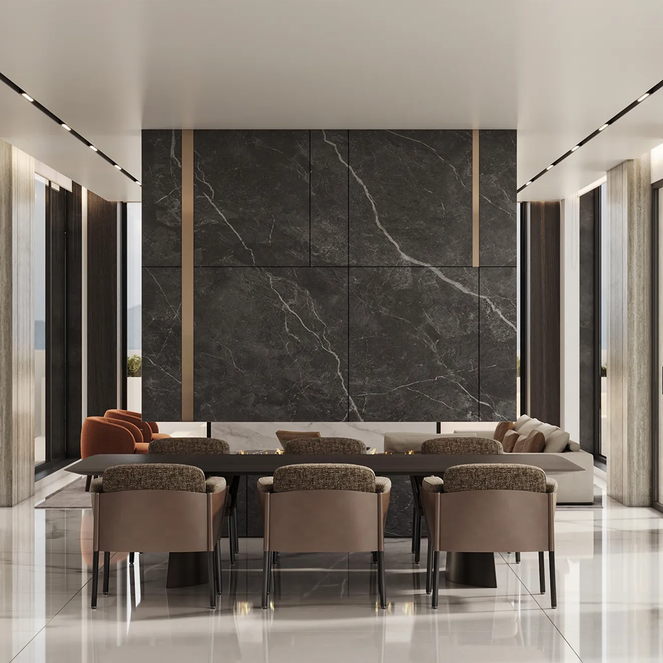 Award winning interior design of a dining area