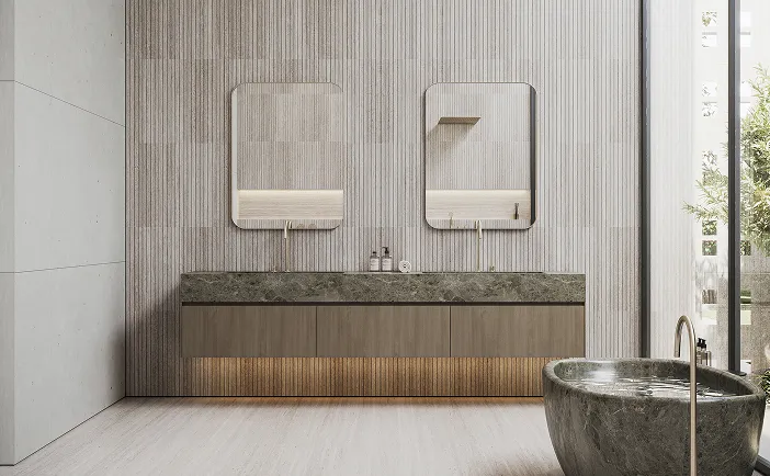 Verde alpi green marble sink design