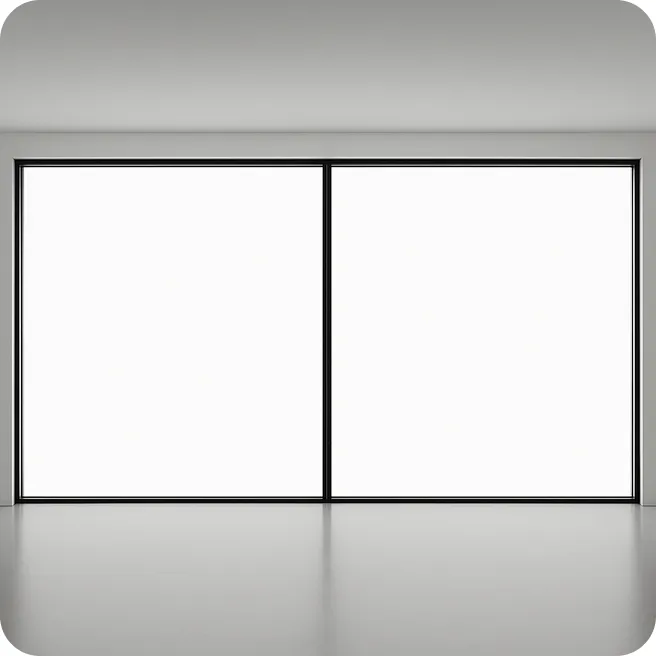 Modern window system with slim profiles and floor-to-ceiling configurations for architectural clarity.