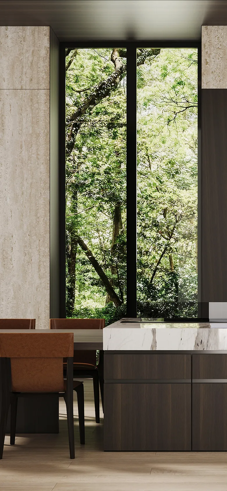 Bespoke kitchen island joinery, custom-made with integrated cabinetry and luxurious material finishes.