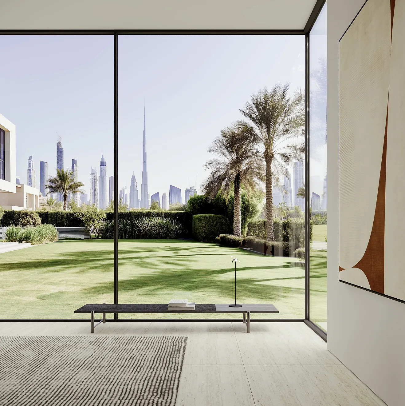 Fixed window with ultra slim frame designed for contemporary architecture