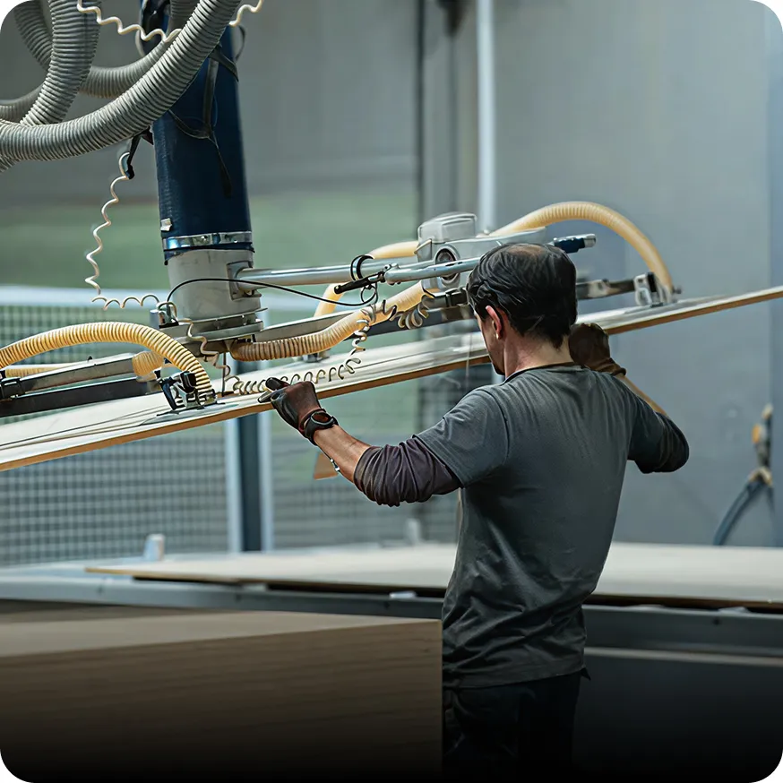 Innovative interior facility with vertically integrated production and advanced machinery.
