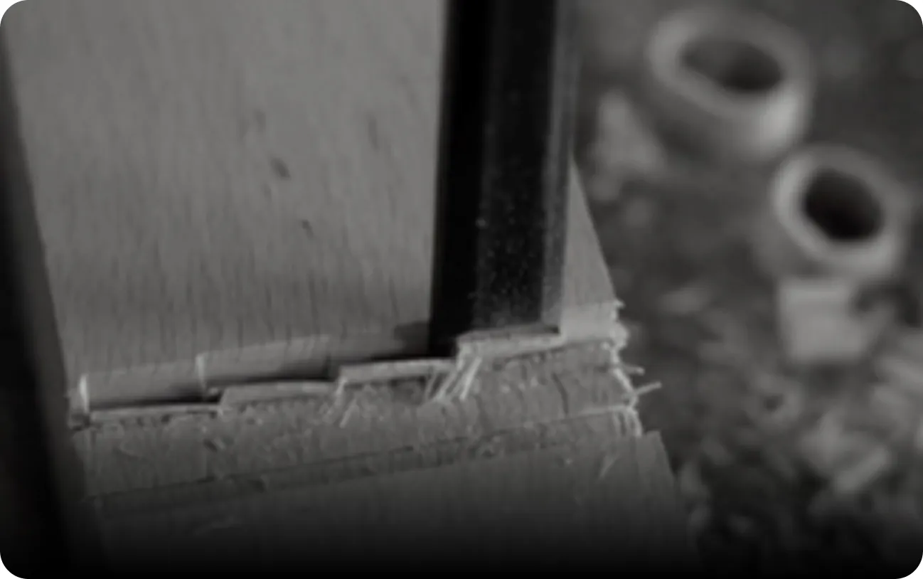 Close-up of carpentry and joinery craftsmanship, highlighting material texture and precision.