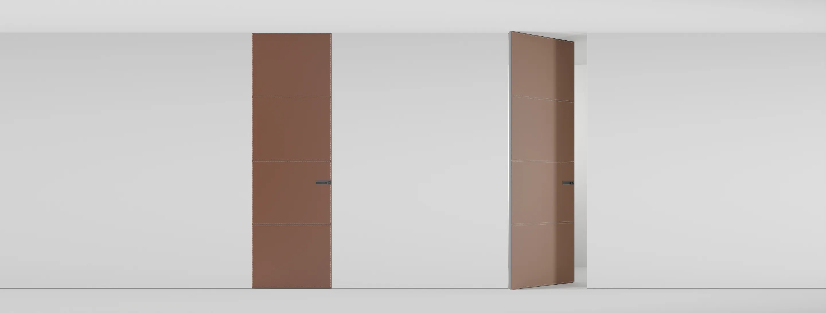 FLOOR TO CEILING HIDDEN DOOR IN ENGINEERED VINEER