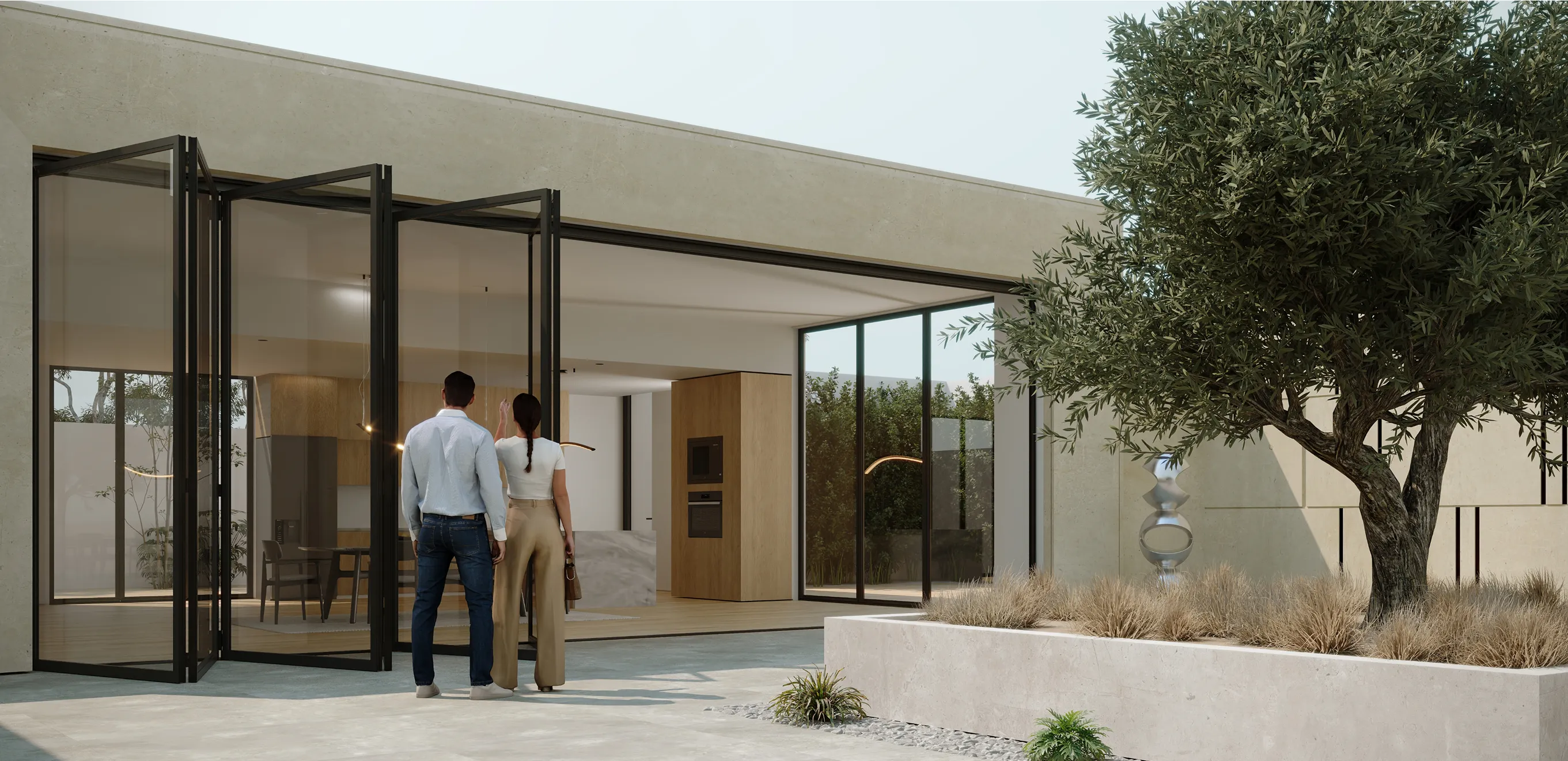 Bifold Window Installed in Luxury Villa with Panoramic Outdoor View