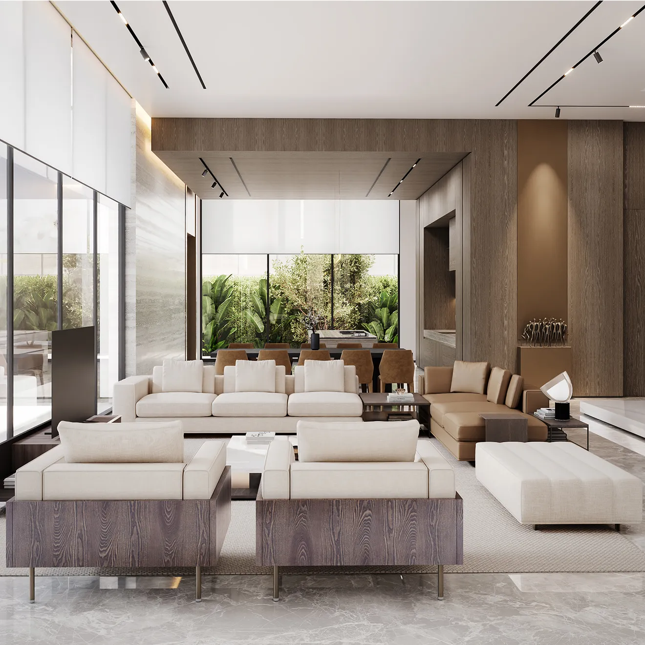 Spacious living area for a luxury villa in saudi arabia