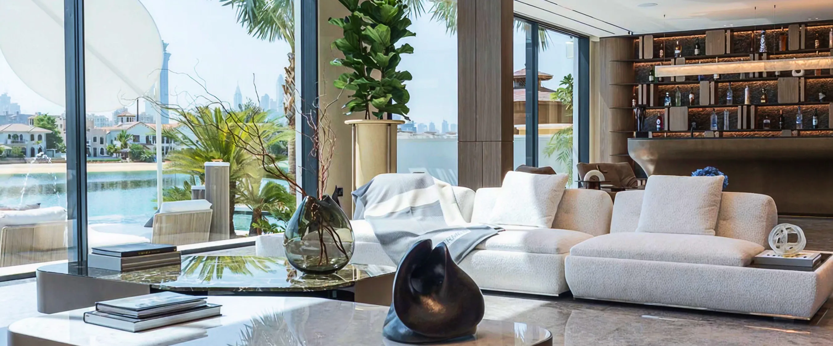 Spacious villa interiors with bespoke joinery details