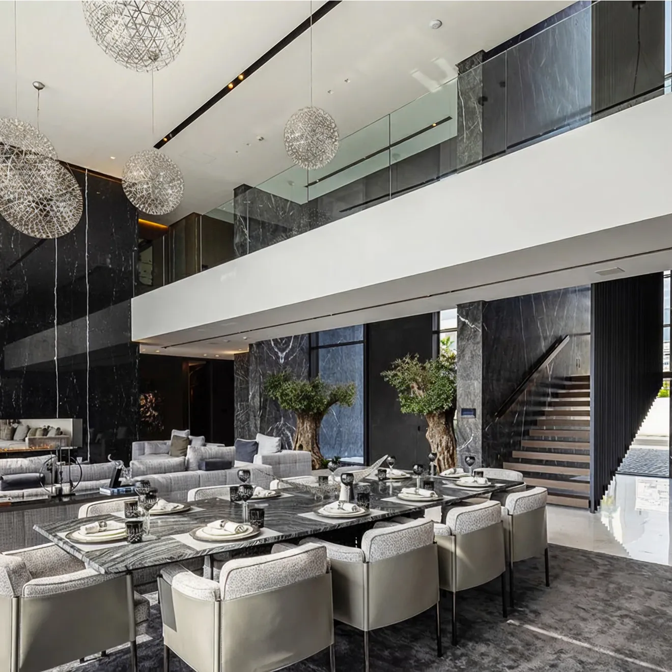 Villa interior joinery tailored to luxury residences, including doors, wardrobes, kitchens, and cladding.