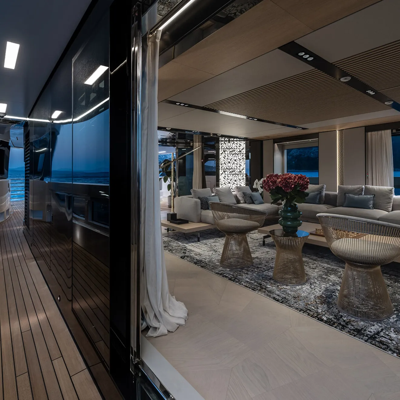 Custom Yacht joinery with fixed immovable furniture
