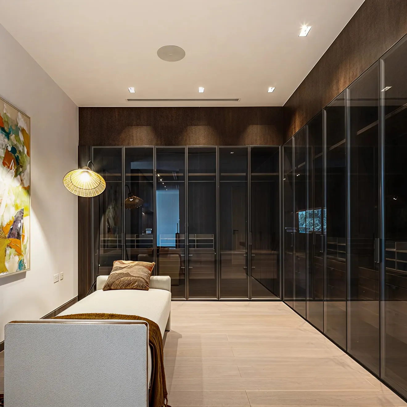 Luxury walk in closet with customizable layout