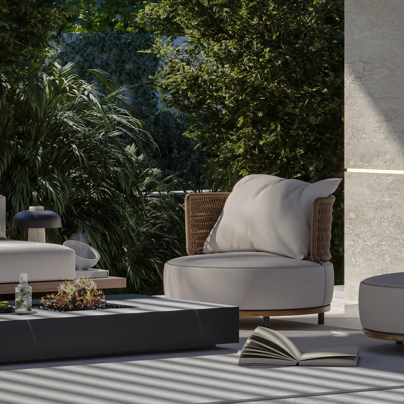 Custom designed chair with cushioned seat