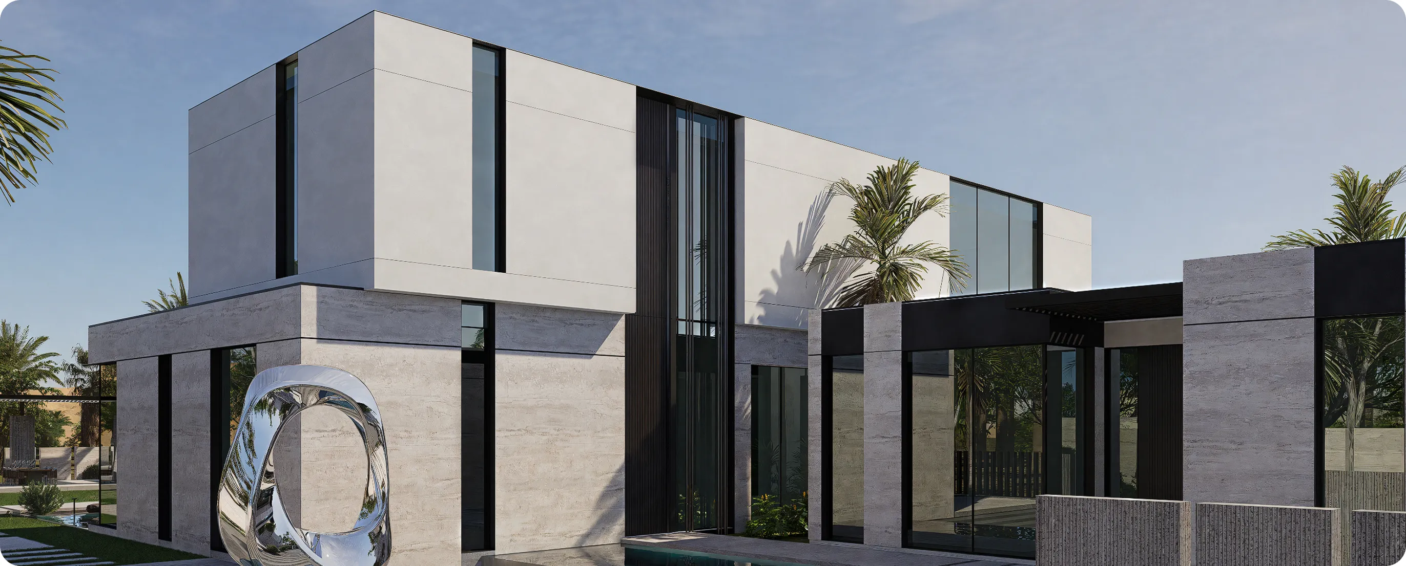 Luxury villa architecture design.