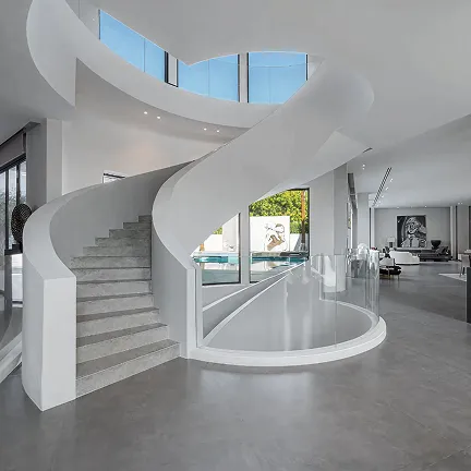 Designer staircase with bespoke detailing in a villa