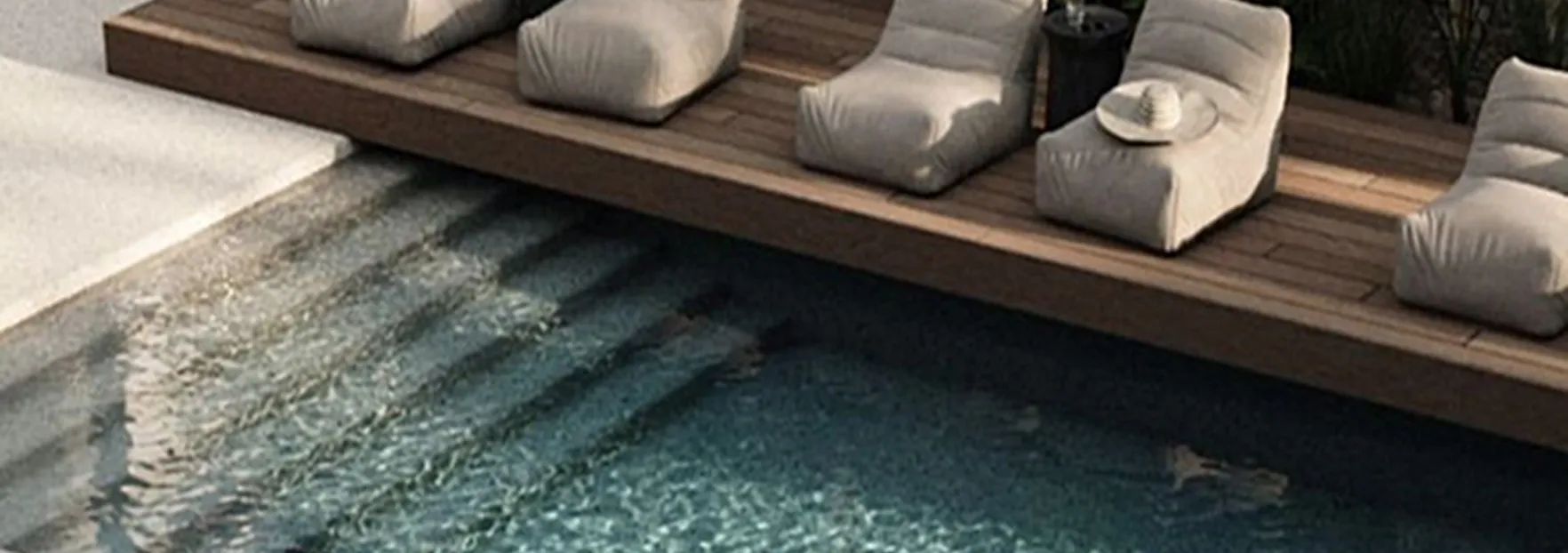 Pool installation and landscape design for villa renovation in Dubai