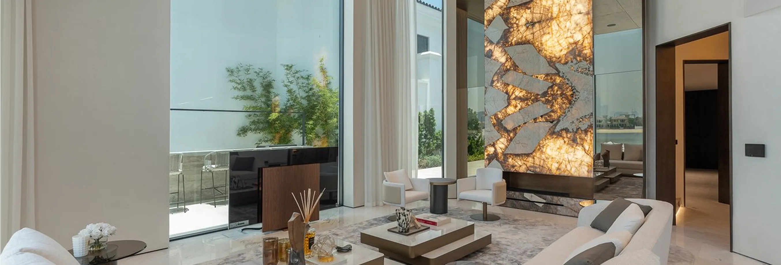 Interior design in a luxury villa featuring bespoke joinery