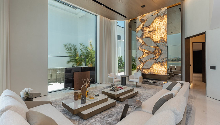 Interior design in a luxury villa featuring bespoke joinery