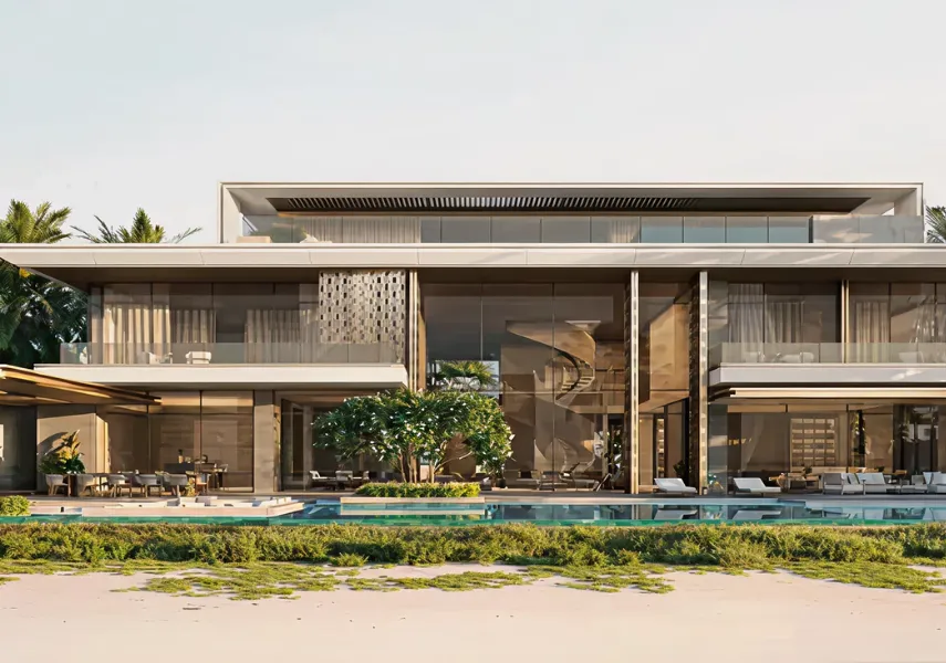 Facade and exterior renovation of villa in Dubai using modern design