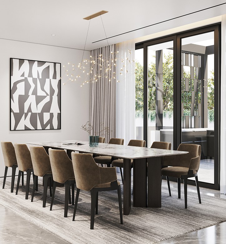 Luxurious outdoor area with a white Corradi Alba Butterfly pergola and modular sofas