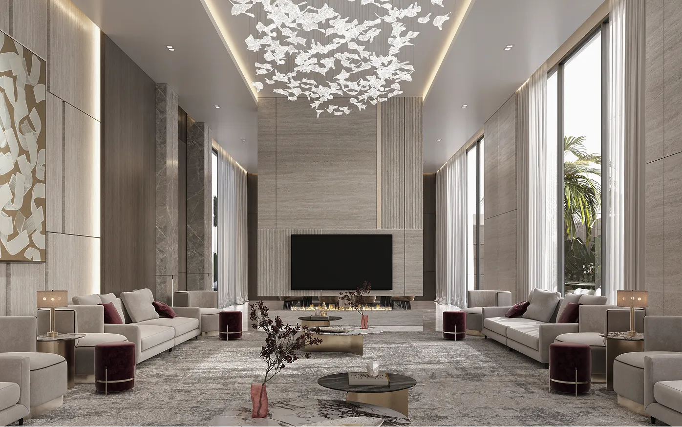 Neo classic interior fit out for a villa in Dubai