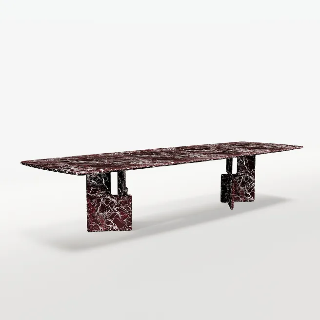 Marble sculpted coffee table showcasing artisan stone craftsmanship and refined organic design.