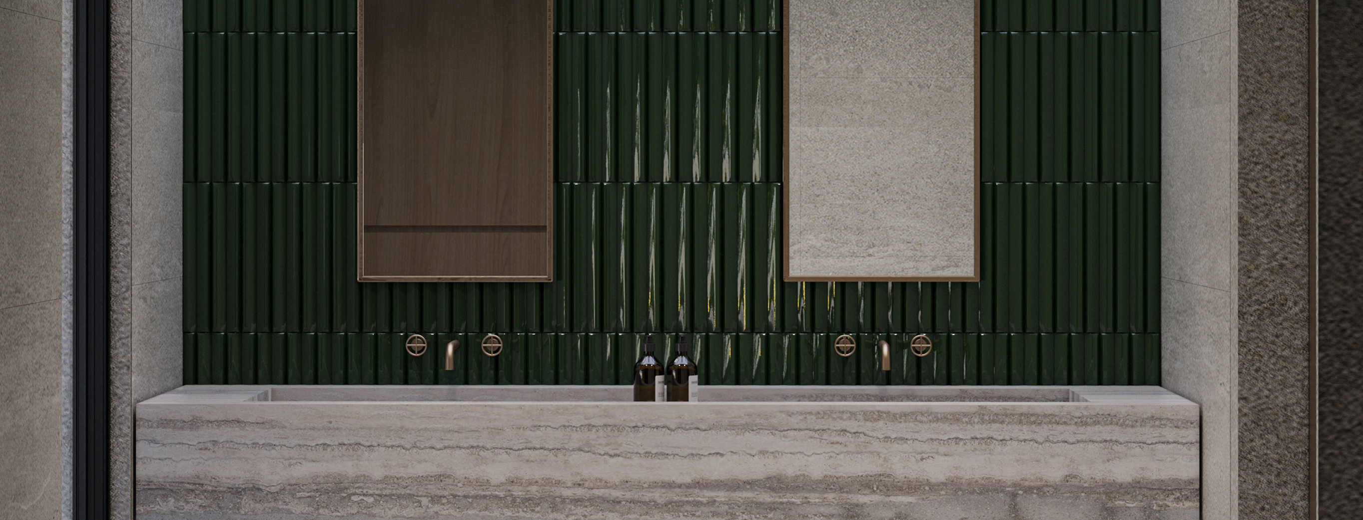 Interior design in Dubai with quality wood and stone finishes.