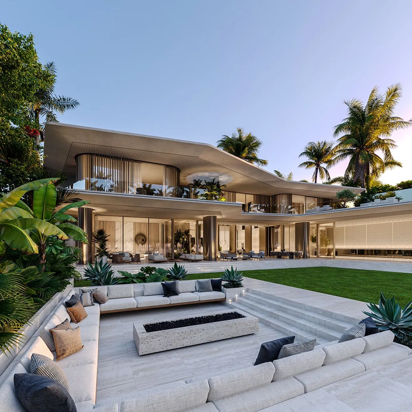 Contemporary living room interior design featuring bespoke joinery in Dubai.