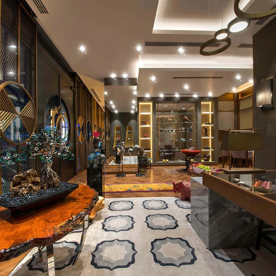 Modern retail interior design with elegant furnishings in Dubai.