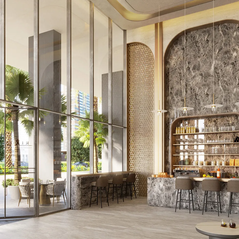 Luxury bar and lounge interior design in Downtown.