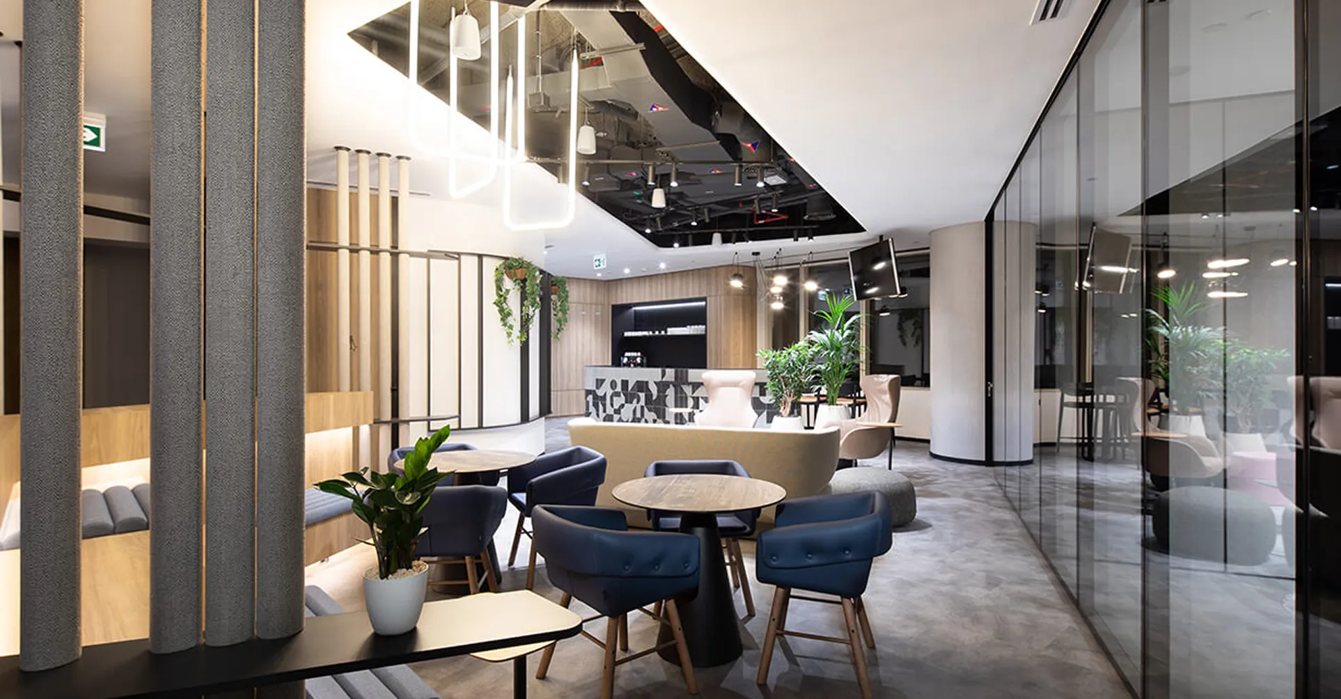 Office setup featuring modern interior design by one of the top interior design companies in Dubai.