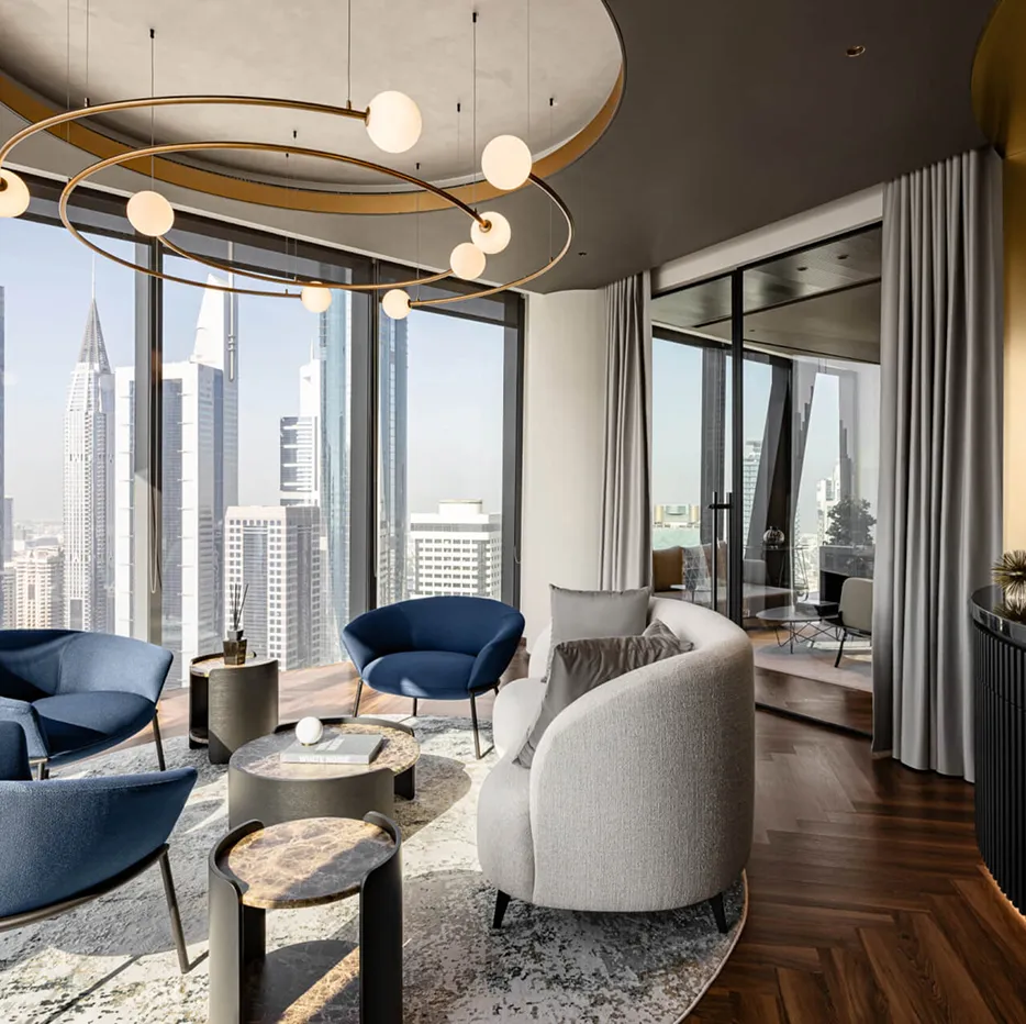 Modern bar interior by one of the top interior design companies in Dubai.