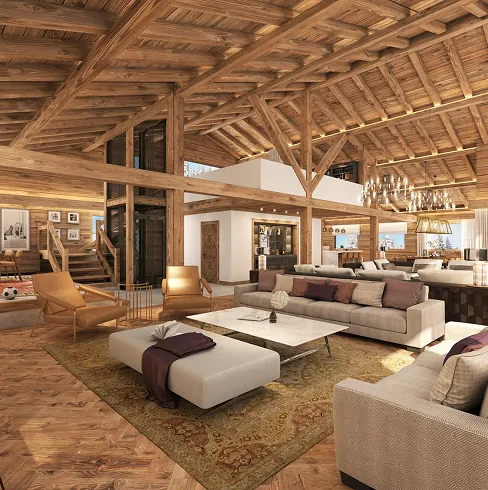 Contemporary luxury lounge interior with curved sofas and modern decor by Rayfitout.