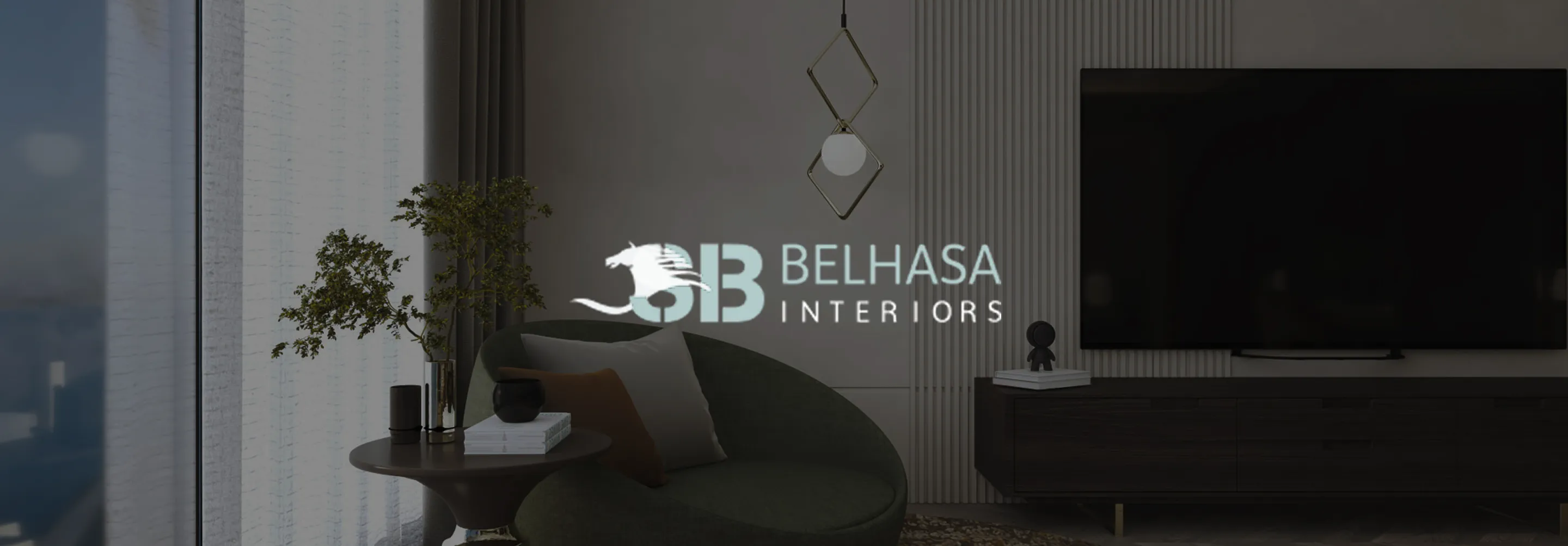 Luxury living room interior design featuring a fireplace and velvet seating in Dubai.