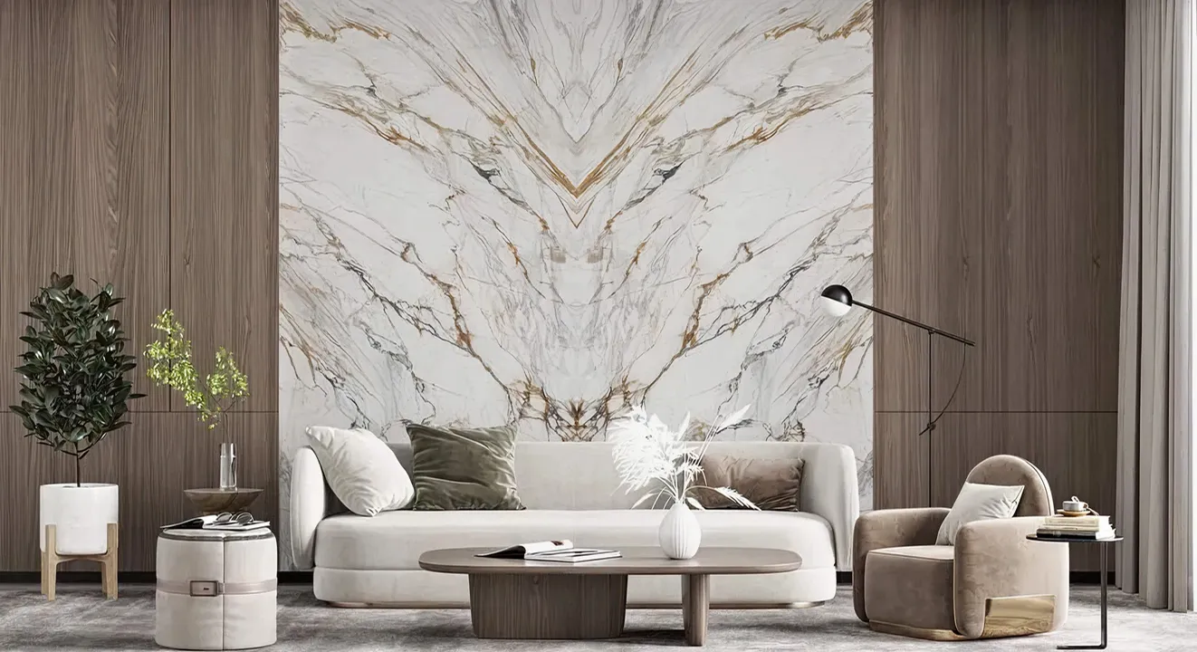 Modern interiors featuring concealed and pivot doors by an interior design firm in Dubai.