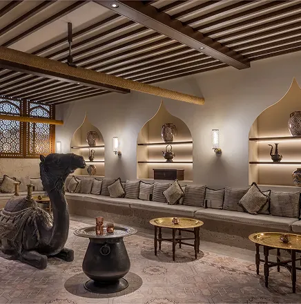 Modern luxury villa on Jubail Island with interior design by Rayfitout.