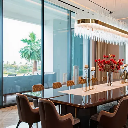 Modern luxury villa on Jubail Island with interior design by Rayfitout.