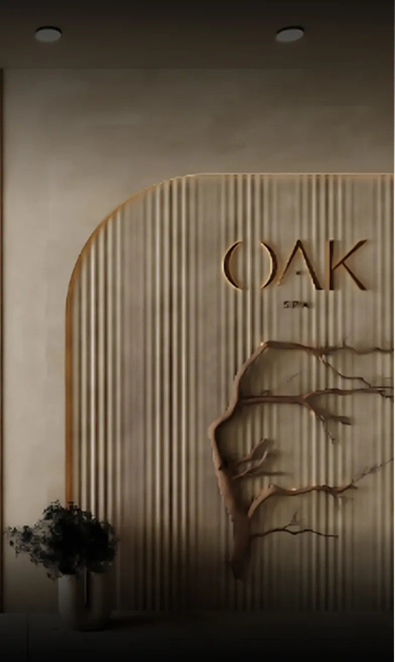 Modern Spa interior design featuring fluted wall by a luxury commercial interior design company.