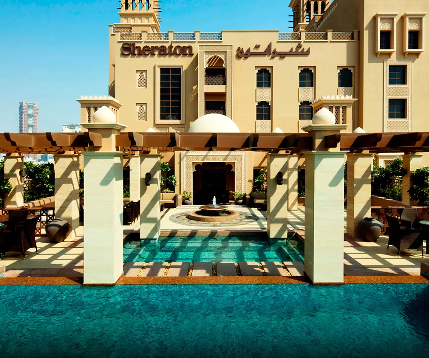 Luxury hotel architecture reflecting contemporary hospitality interior design in Dubai.