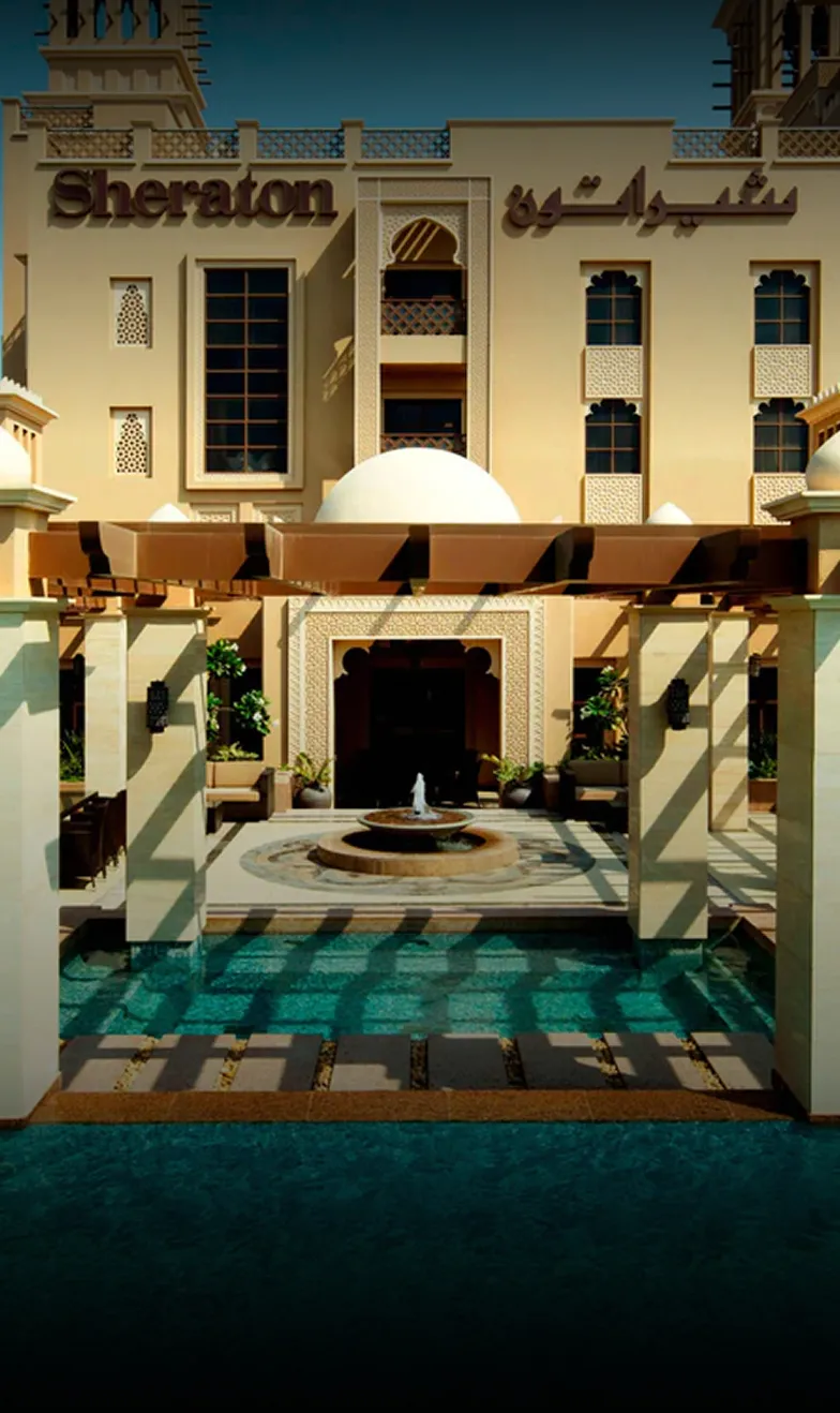 Luxury hotel architecture reflecting contemporary hospitality interior design in Dubai.