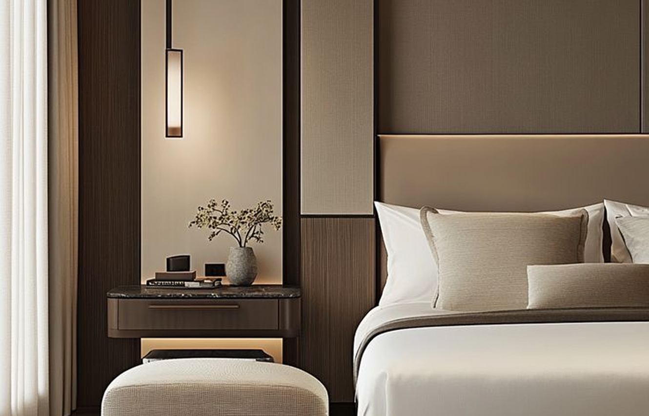 Modern interior fit out featuring aluminum facades in a luxury villa.