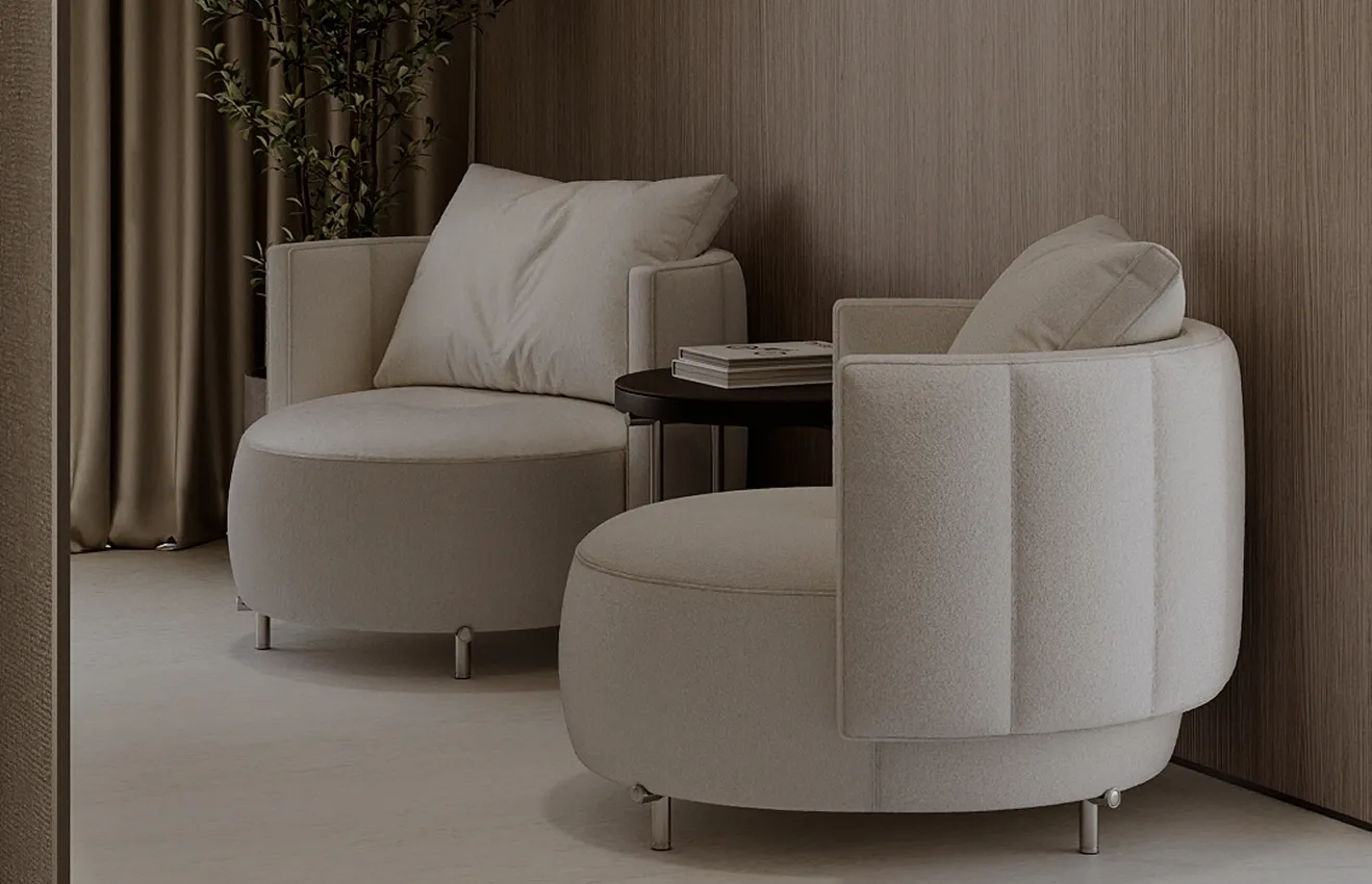 Private villa in Dubai featuring custom furnishing by a top residential interior design company. 