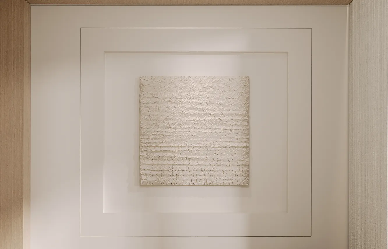 Luxury villa in Abu Dhabi featuring contemporary ceiling fixture by Rayfitout.