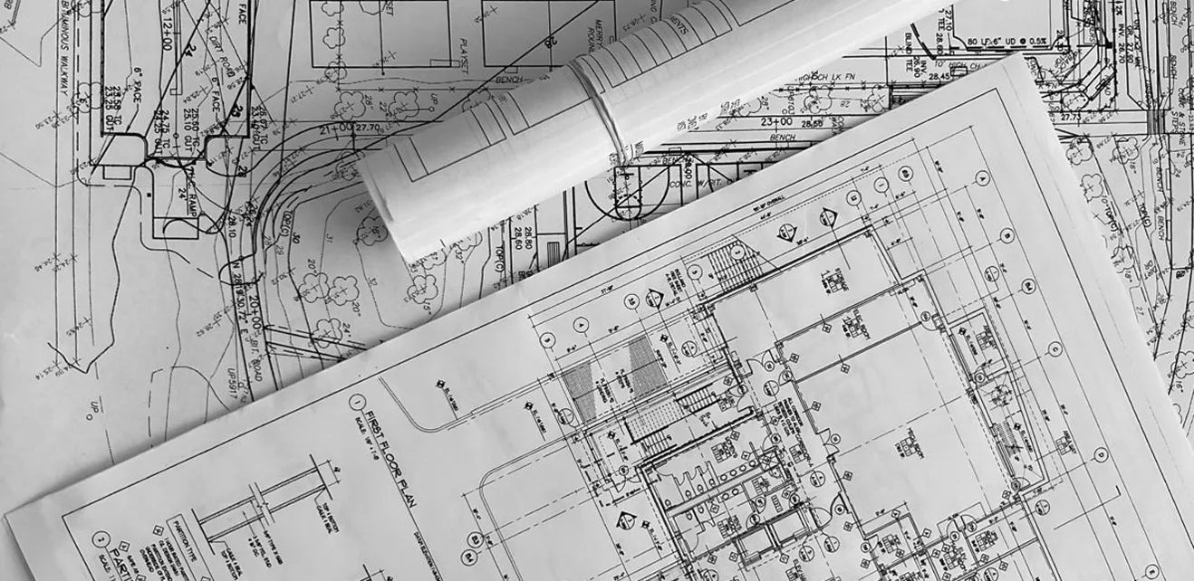 Floor plans and technical notes for interior design and fit out projects.