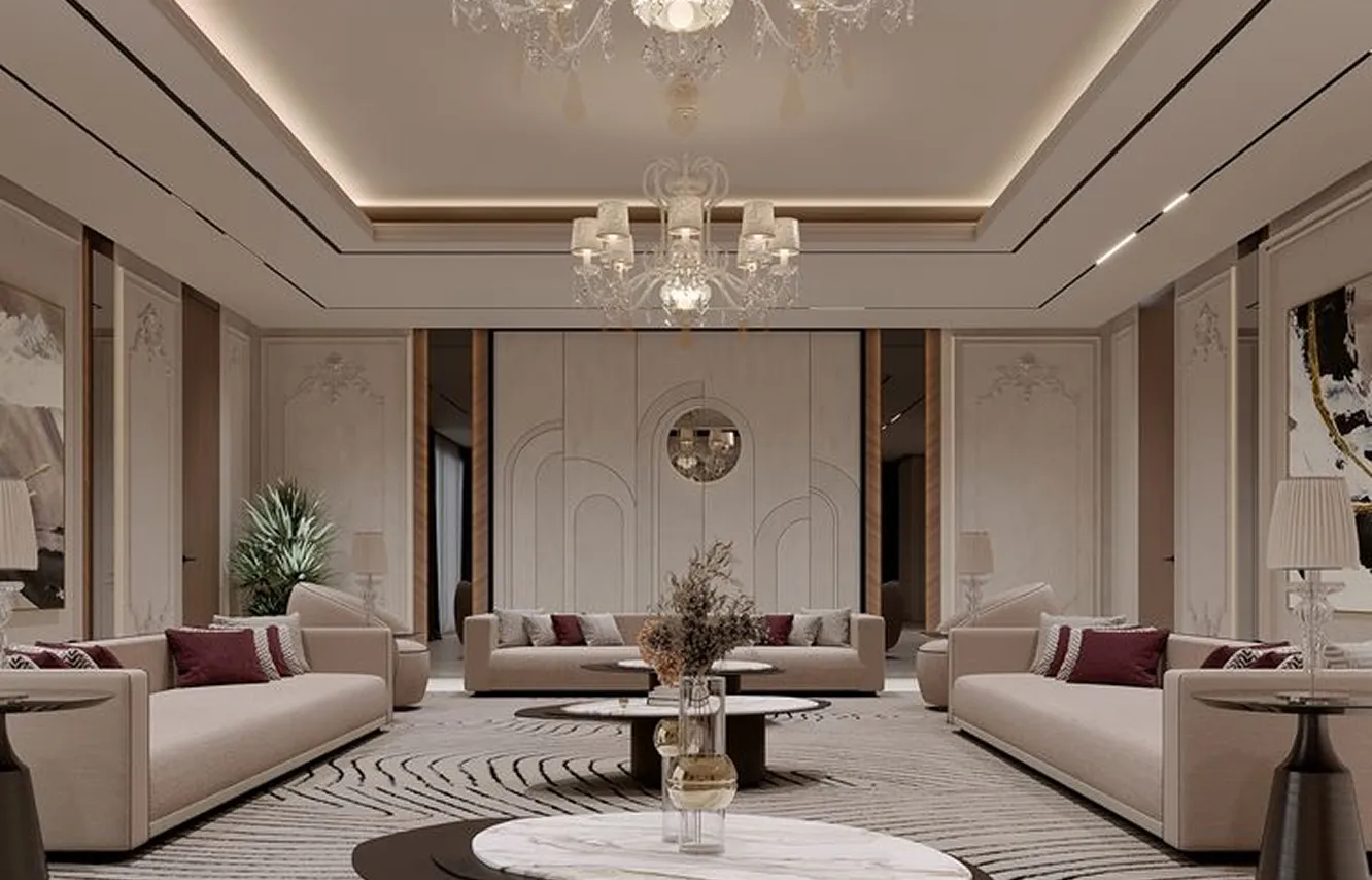 Luxury majlis interior design featuring bespoke interior fit out by Rayfitout.